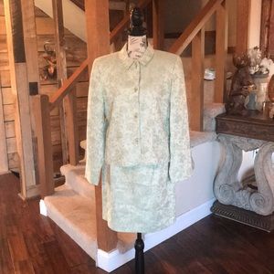 Green and White Suit